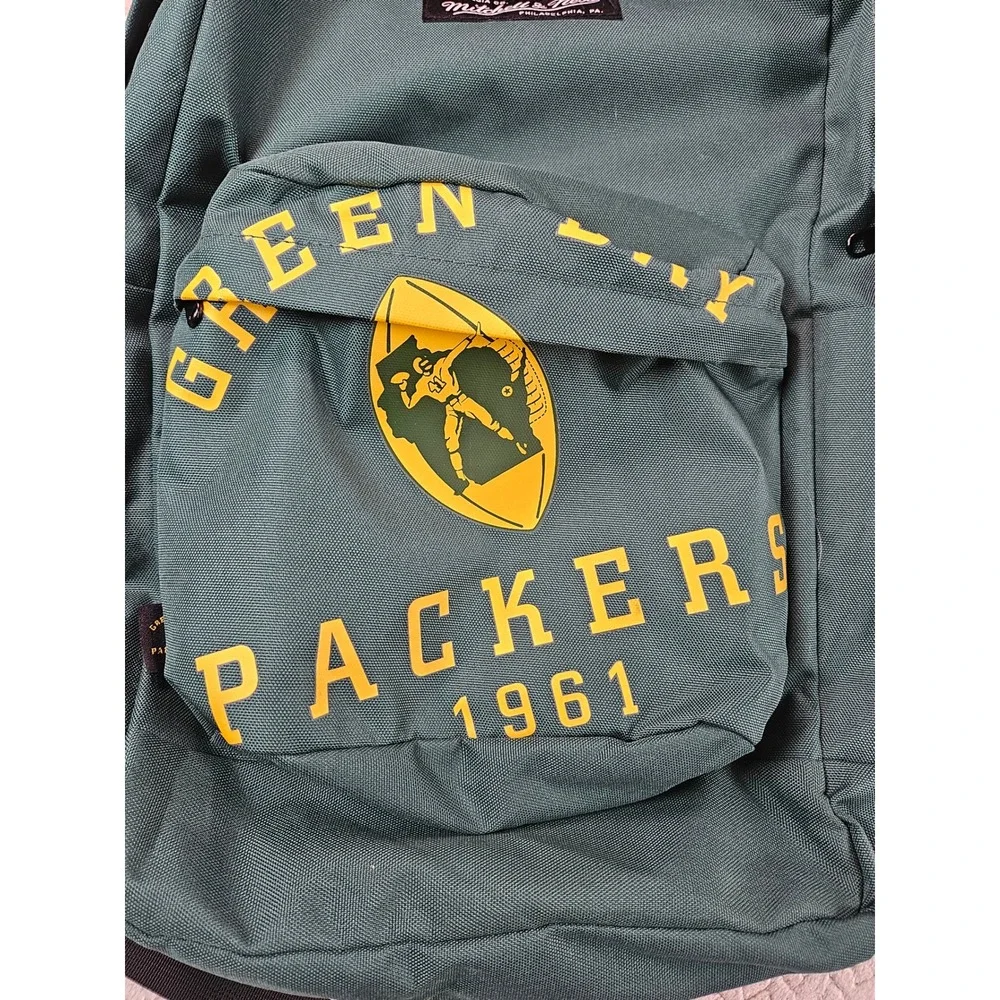 Mitchell and Ness Green Bay Packers Backpack Green Yellow 1961 NFL Bag
